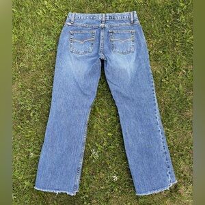 Cruel Girl Relaxed Rocky Mountain Clothing Jeans Womens Jrs Sz 7 Raw Hem Western